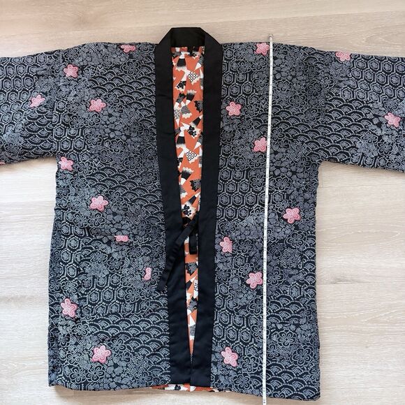 Reversible Hanten Jacket Women 154-162cm Quick-Dry Traditional Chore Warm Padded - Picture 9 of 15